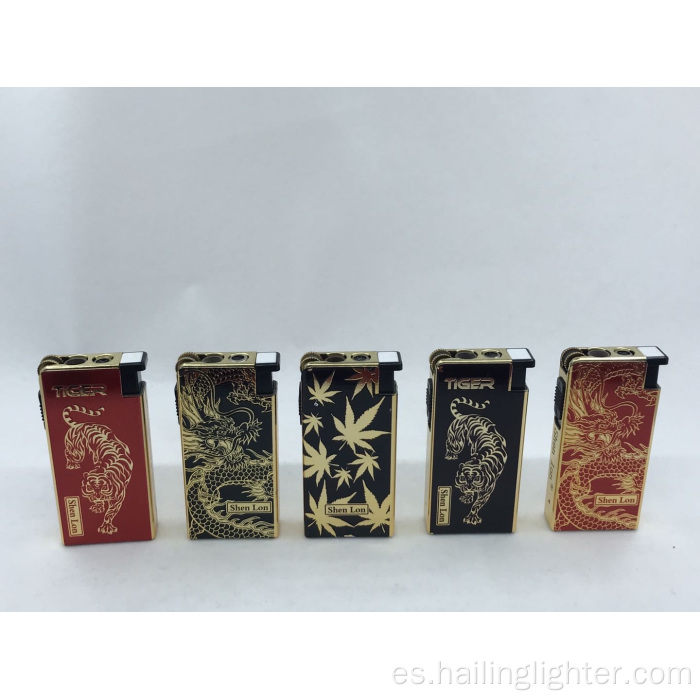 Encendedor de cigarrillos con antorcha eléctrica con cubierta metálica recargable